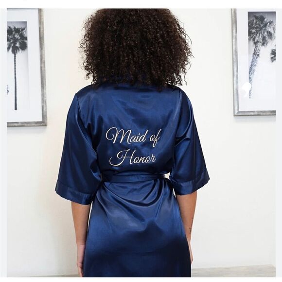 Maid Of Honor House Coat Belted Size Large - Picture 3 of 11